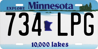 MN license plate 734LPG
