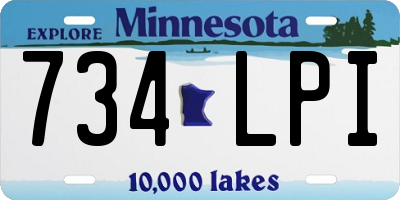 MN license plate 734LPI