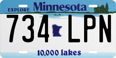 MN license plate 734LPN