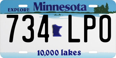 MN license plate 734LPO