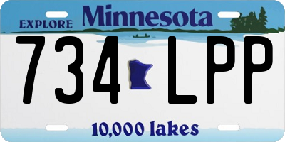 MN license plate 734LPP