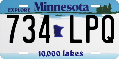 MN license plate 734LPQ