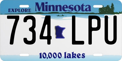 MN license plate 734LPU