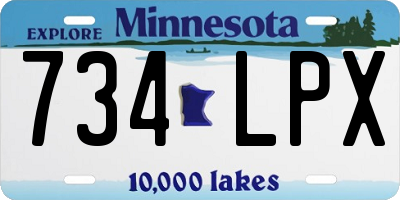 MN license plate 734LPX