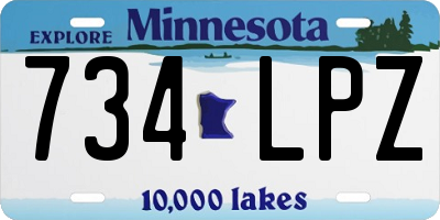 MN license plate 734LPZ