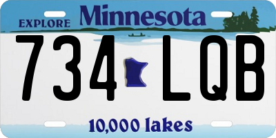 MN license plate 734LQB