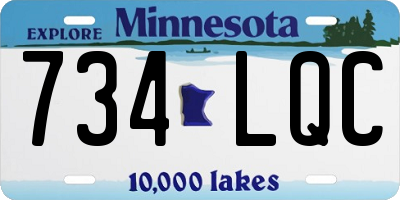 MN license plate 734LQC