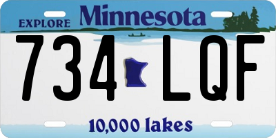 MN license plate 734LQF