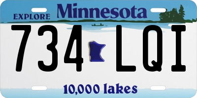 MN license plate 734LQI