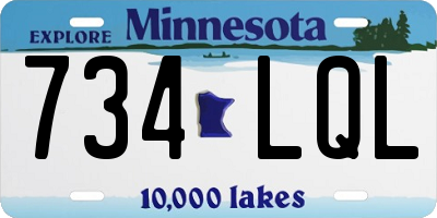 MN license plate 734LQL