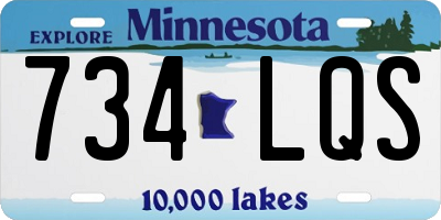 MN license plate 734LQS