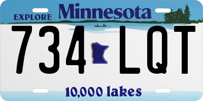 MN license plate 734LQT
