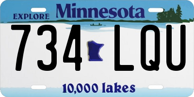 MN license plate 734LQU