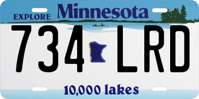 MN license plate 734LRD