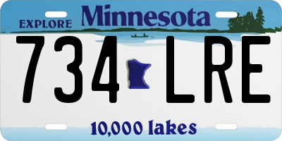 MN license plate 734LRE