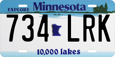 MN license plate 734LRK