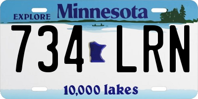 MN license plate 734LRN