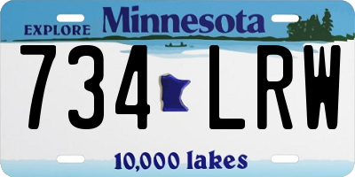 MN license plate 734LRW