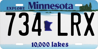 MN license plate 734LRX