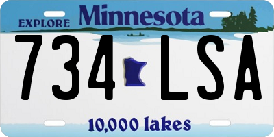 MN license plate 734LSA