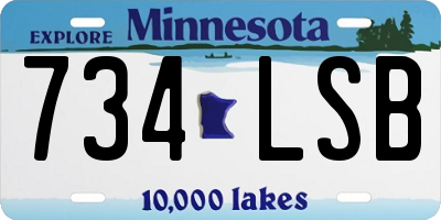 MN license plate 734LSB