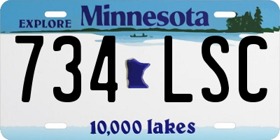 MN license plate 734LSC