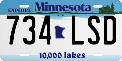 MN license plate 734LSD