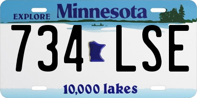 MN license plate 734LSE