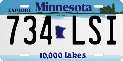 MN license plate 734LSI