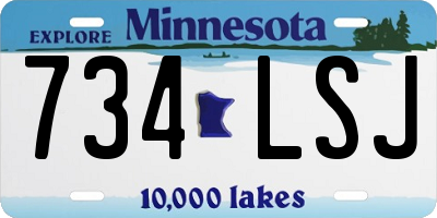 MN license plate 734LSJ