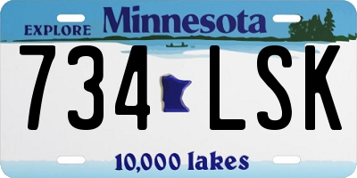 MN license plate 734LSK
