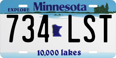 MN license plate 734LST