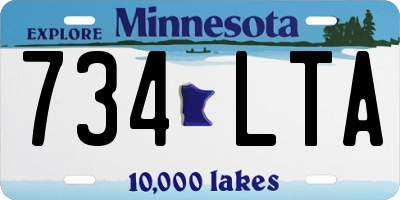 MN license plate 734LTA