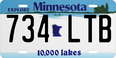 MN license plate 734LTB