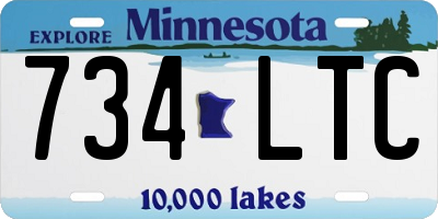 MN license plate 734LTC