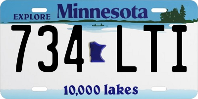 MN license plate 734LTI