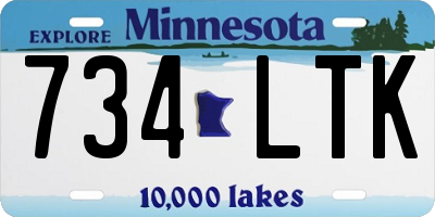 MN license plate 734LTK