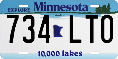 MN license plate 734LTO