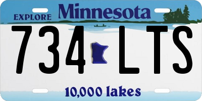MN license plate 734LTS
