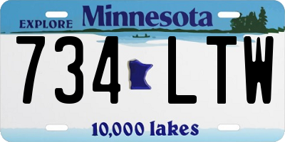 MN license plate 734LTW