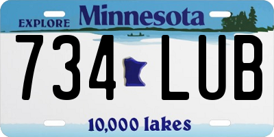 MN license plate 734LUB