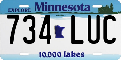 MN license plate 734LUC