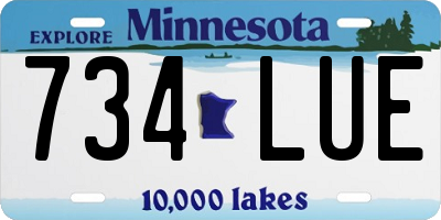 MN license plate 734LUE