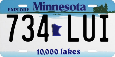 MN license plate 734LUI