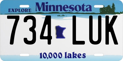 MN license plate 734LUK