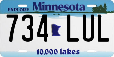 MN license plate 734LUL