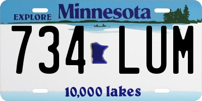 MN license plate 734LUM