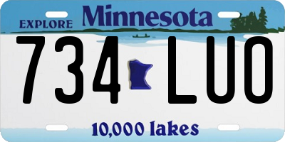 MN license plate 734LUO