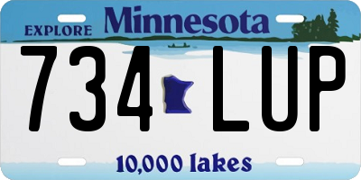 MN license plate 734LUP