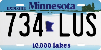MN license plate 734LUS